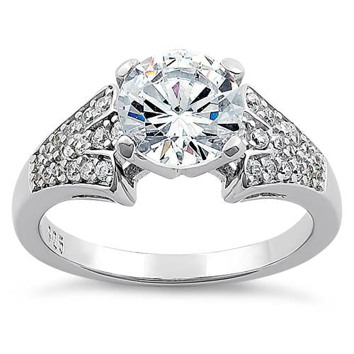 sterling silver stylish round cut clear cz ring sterling silver stylish round cut clear cz ring