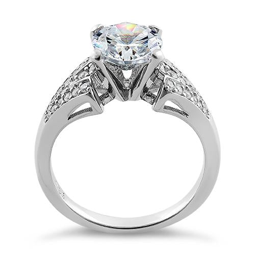 sterling silver stylish round cut clear cz ring sterling silver stylish round cut clear cz ring