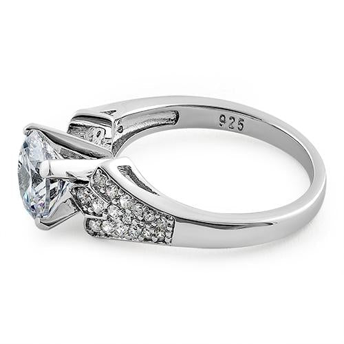 sterling silver stylish round cut clear cz ring sterling silver stylish round cut clear cz ring