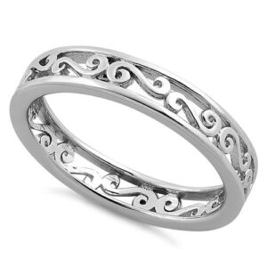 sterling silver swirl eternity ring