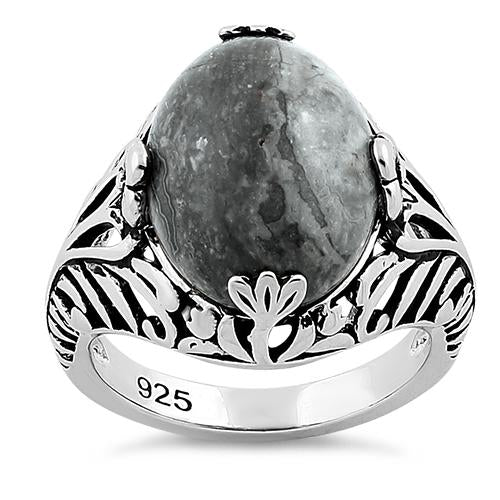 sterling silver timeless grey crazy lace agate gemstone ring sterling silver timeless grey crazy lace agate gemstone ring