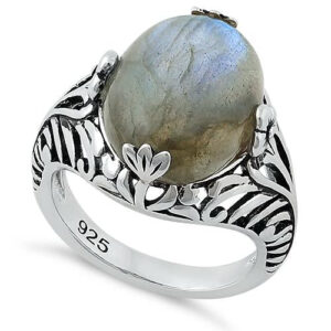 sterling silver timeless labradorite gemstone ring