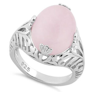 sterling silver timeless rose quartz gemstone ring