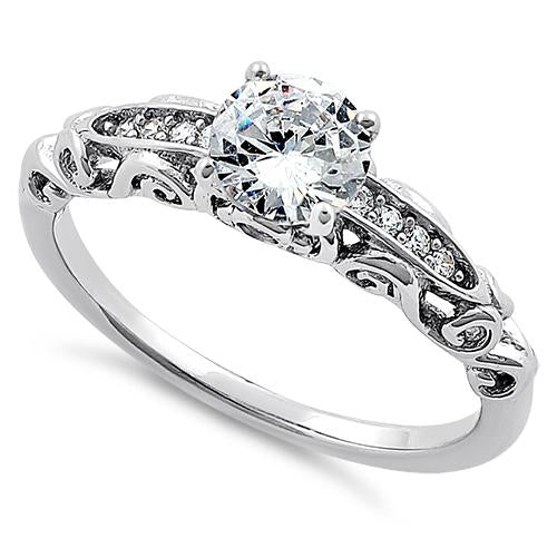 sterling silver timeless round cut clear cz engagement ring sterling silver timeless round cut clear cz engagement ring