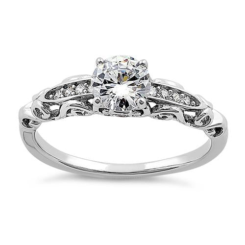 sterling silver timeless round cut clear cz engagement ring sterling silver timeless round cut clear cz engagement ring