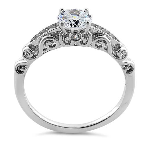 sterling silver timeless round cut clear cz engagement ring sterling silver timeless round cut clear cz engagement ring
