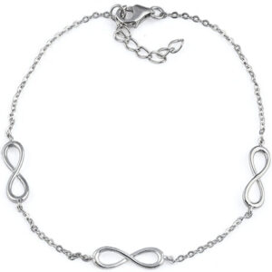 sterling silver triple infinity bracelet