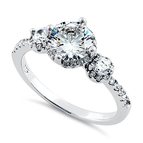 sterling silver triple round cz ring sterling silver triple round cz ring