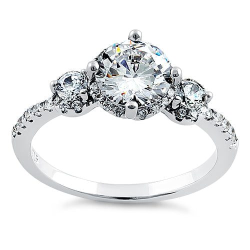 sterling silver triple round cz ring sterling silver triple round cz ring