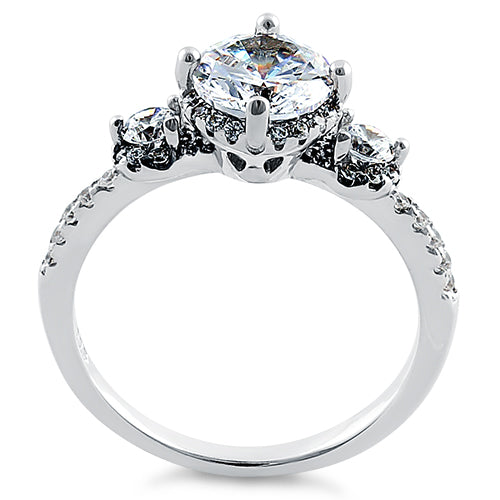 sterling silver triple round cz ring sterling silver triple round cz ring