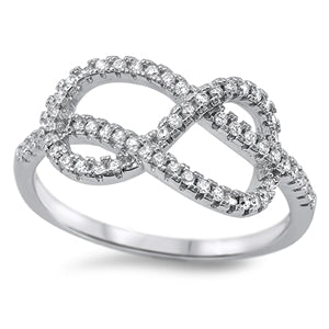sterling silver twisted infinity cz ring