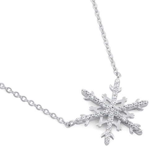 sterling silver unique snowflake clear cz necklace sterling silver unique snowflake clear cz necklace