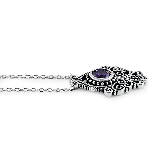 sterling silver vintage amethyst cz necklace sterling silver vintage amethyst cz necklace
