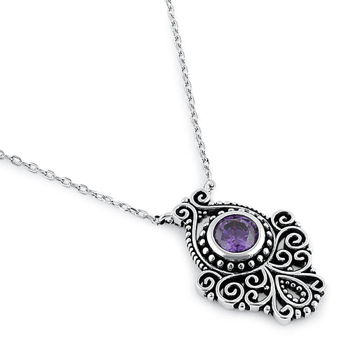 sterling silver vintage amethyst cz necklace sterling silver vintage amethyst cz necklace
