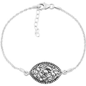 sterling silver vintage curve pattern marquise bracelet