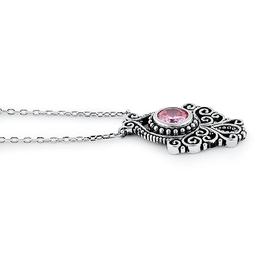 sterling silver vintage pink cz necklace sterling silver vintage pink cz necklace