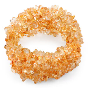 wide chips citrine (heating) elastic bracelet