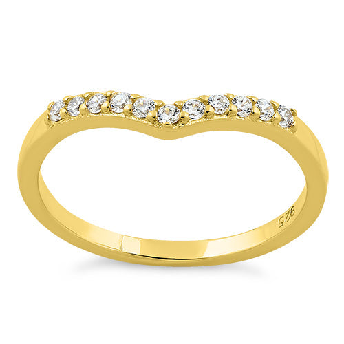 yellow gold plated pointed v cz ring yellow gold plated pointed v cz ring