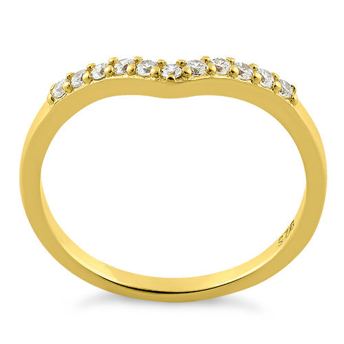 yellow gold plated pointed v cz ring yellow gold plated pointed v cz ring