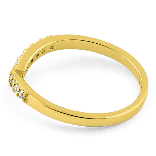 yellow gold plated pointed v cz ring yellow gold plated pointed v cz ring